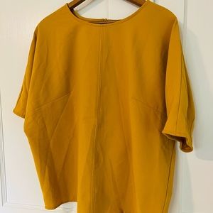 Who What Wear mustard gold blouse